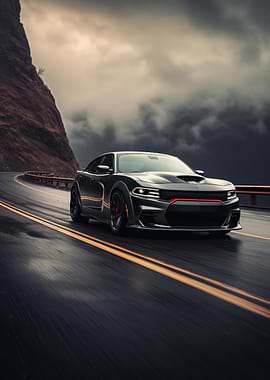 Dodge Charger on the road