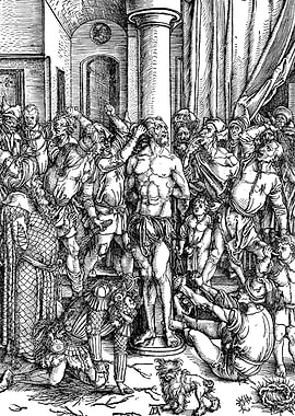 Flagellation of Christ Albrecht Durer Engraving
