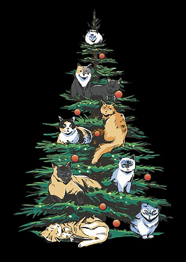 Cats in a Christmas Tree