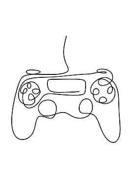 Gaming Controller Line Art