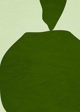 Abstract Green and Beige Shapes