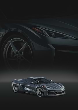 Gray Corvette E Ray Sports Car