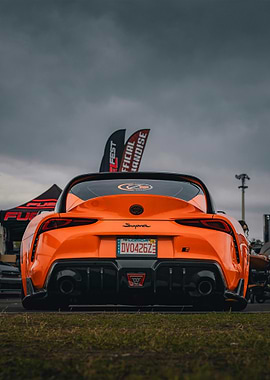 Orange Toyota Supra Rear View