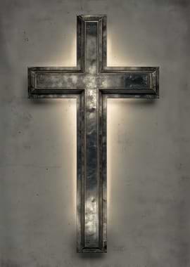 Illuminated Metallic Christian Cross
