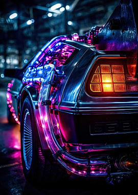 Cyberpunk DeLorean Time Machine