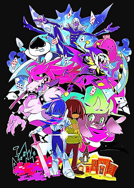 Deltarune characters group illustration