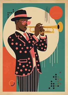 Jazz Trumpeter in Polka Dot Suit