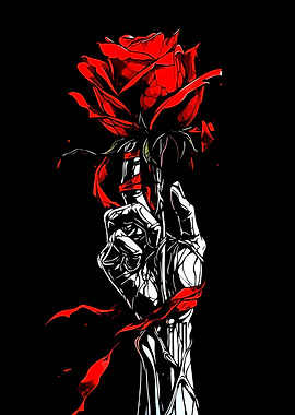 Rose and Hand Digital Art