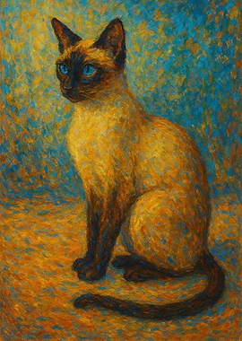 Siamese Cat Painting