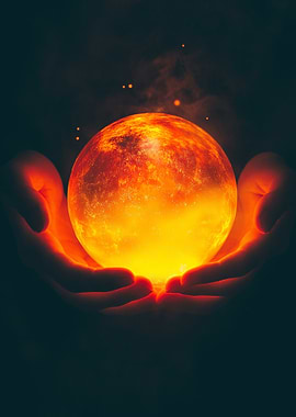 Fiery Orb in Hands