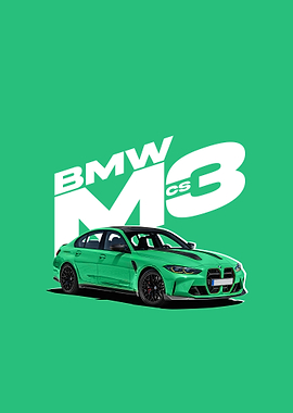 Green BMW M3 CS Illustration