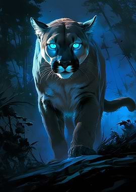 Dark Wood Collection: Glowing-Eyed Cougar