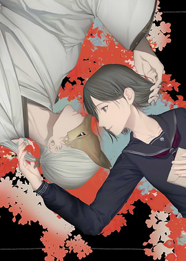 Anime Couple with Fox Mask