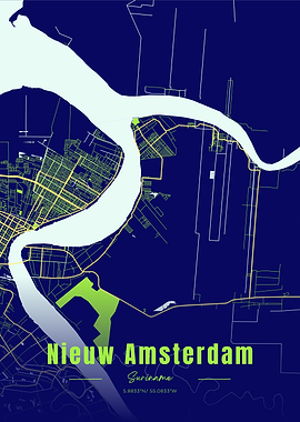 Nieuw Amsterdam, Suriname Map