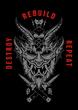 Destroy Rebuild Repeat Oni Mask
