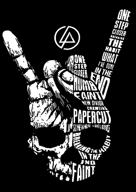 Linkin Park Skull Typography Art