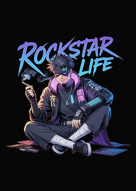 Rockstar Life Cyberpunk Anime Character