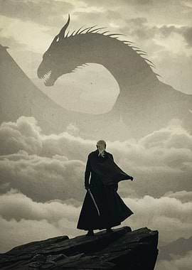 Dragon Rider on a Cliff