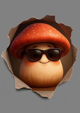 Cool Mushroom with Sunglasses