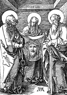 Saint Veronica between Saints Peter and Paul Albrecht Durer Engraving