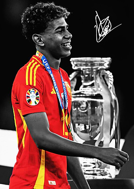 Lamine Yamal with Trophy