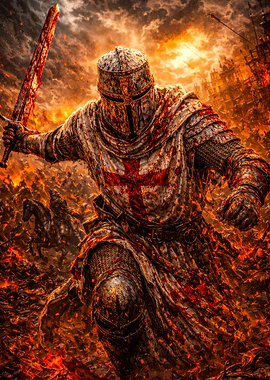 Crusader Knight in Battle