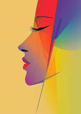 Abstract Woman Profile Portrait