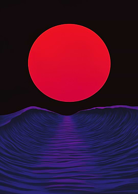Red Sun Over Purple Waves