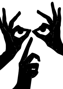 Abstract Hands and Eyes Illustration