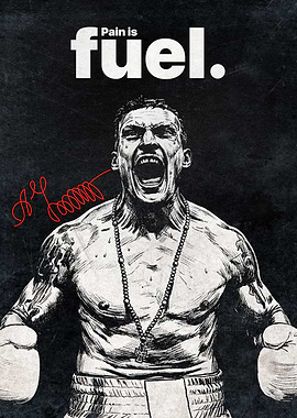 Inspirational Boxing Poster – Pain Is Fuel