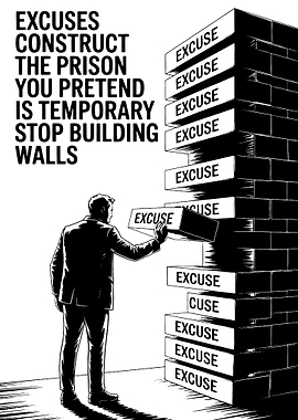 Excuses Build Walls Illustration