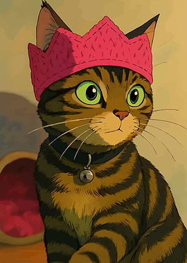 Cartoon Cat with Crown
