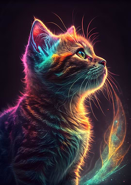 Colorful Cat Portrait