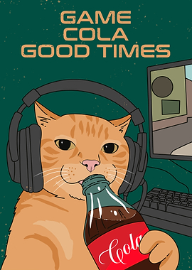 Gamer Cat with Cola