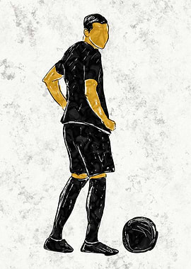 Soccer Player with Ball Illustration