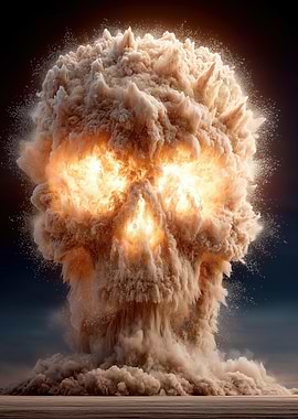 Skull-shaped explosion cloud