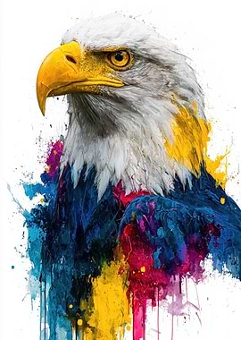 Watercolor Bald Eagle Portrait