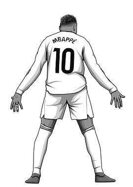 Kylian Mbappe Black and White Version
