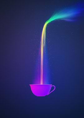 Rainbow Stream into Cup