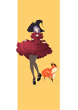 Anime Witch with Fox Companion