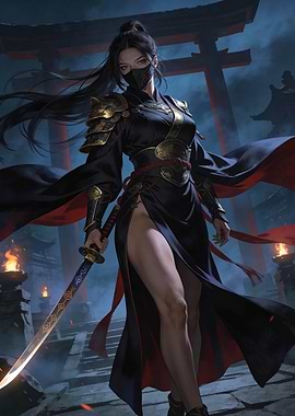 Female Warrior with Katana