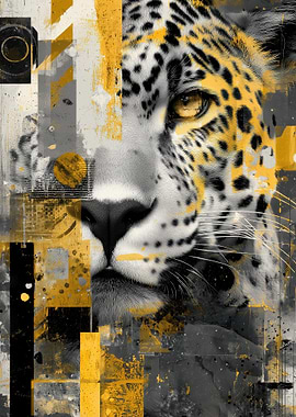 Black And Gold Leopard Collage
