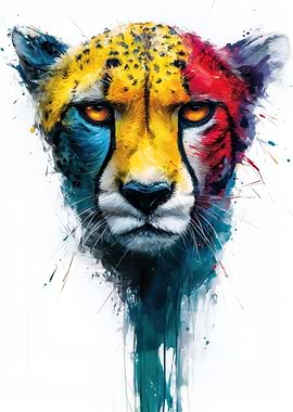 Colorful Cheetah Portrait