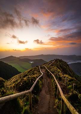 Mountain Trail at Sunset