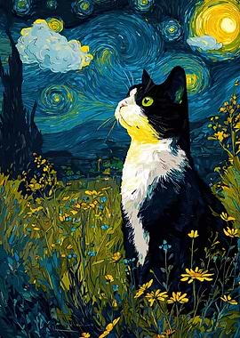 Starry Night Cat