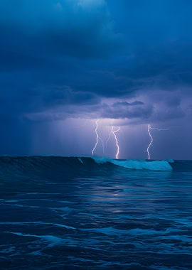 Ocean Storm with Lightning