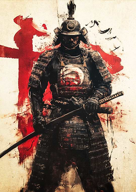 Samurai Warrior in Armor Poster