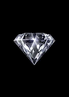 Diamond on Black Background