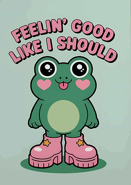 Cute Frog with Boots Illustration