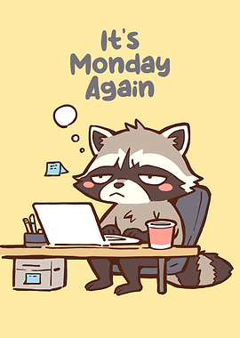 Monday Raccoon Cartoon